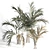 Natural Dry Palm Leaf Vases 3D model small image 1