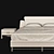 Elegant Velvet Cyprus Bed 3D model small image 3