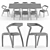 Modern Hemonides Poly Chair & Wired Table 3D model small image 3