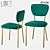 Modern Metal and Fabric Chair | LoftDesigne 1481 3D model small image 1