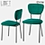 Metal and Fabric Chair: LoftDesigne 1482 Model 3D model small image 1