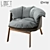 Modern Metal and Leather Chair | LoftDesigne 2112 3D model small image 1