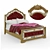 Birlanny Silver Queen Bed 3D model small image 1