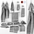 Gray Towel Set: Luxurious and Stylish 3D model small image 1