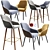 Sleek Strip Bar Stool & Dining Chair Set 3D model small image 1