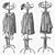 Elegant Bentwood Hat & Coat Stand 3D model small image 3