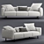 Title: Flou Binario 3-Seat Sofa 3D model small image 1