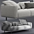Title: Flou Binario 3-Seat Sofa 3D model small image 2