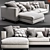 Modern Boconcept Fargo Chaise: Stylish, Comfortable 3D model small image 1