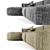 Elegant Bowy Sofa: Cotton & Crushed Velvet 3D model small image 2
