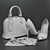 Elegant Grey Pumps and LV Bag 3D model small image 2