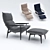 Elegant Tao Armchair 3D model small image 1