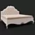 Sleek FRANCA Bed in Milky White Finish 3D model small image 1