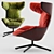 Elegant Swivel Armchair by Moroso 3D model small image 2