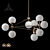 Modern 10-Globe 3-Sided Chandelier 3D model small image 1