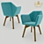 Velvet Wood OM Chair by Megastyle 3D model small image 1