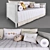 Amiguinhas Safari Beige Sofa Bed: Elegant and Timeless Design 3D model small image 2