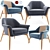 Luxurious Milla Velvet Armchair: Elegant Comfort at Its Finest 3D model small image 1