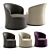 Elegant Oliver Armchair: 3D Model with 3 Colours 3D model small image 1