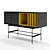 Yellow Modern Sideboard 140cm 3D model small image 3