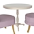 Amari Kids Table and Chairs Set 3D model small image 2