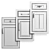Elegant Cabinet Doors Set 3D model small image 2