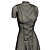 Elegant Sleeveless Origami Dress 3D model small image 3