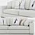 Elegant Sitka Quartz White Sofa 3D model small image 2