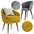 Mustard Armchair: Sleek Gray Stool 3D model small image 1