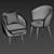 Mustard Armchair: Sleek Gray Stool 3D model small image 3