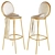 Elegant Gold Stool 3D model small image 1