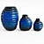 Sapphire Smoke Glass Vases 3D model small image 2