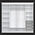 Fashionable Sliding Wardrobe with SKM-80 Mirrors 3D model small image 3