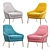 Modern Valentina Chair: Vibrant Colors & Sleek Design 3D model small image 1