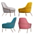 Modern Valentina Chair: Vibrant Colors & Sleek Design 3D model small image 2