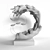 Wave and Fish Sculpture 3D model small image 2
