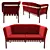 Modern Dowel Two Seater 3D model small image 2