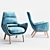 Contemporary Finishes Armchair 3D model small image 3