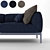 Luxury Suede Three Seater Sofa 3D model small image 2