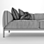 Luxury Suede Three Seater Sofa 3D model small image 3