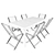 Acacia Garden Dining Set 3D model small image 3