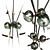 Kyoto Pendant: Hand-Blown Brass and Glass Luminaire 3D model small image 1