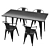 Sophisticated and Functional Metal Dining Set 3D model small image 1