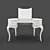 RIMINI White Lacquer Dressing Table by Fratelli Barri 3D model small image 3