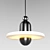 Sleek Black Pendant Light 3D model small image 1