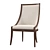 Modern Velvet Dining Chair 3D model small image 1