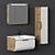 Nplus Golf 80 Bathroom Cabinet Set - Modern Wood Texture 3D model small image 1