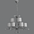 Andrea Chandelier: Elegant Brass Ceiling Light 3D model small image 2