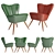  Retro Dutch Cocktail Chair 3D model small image 1