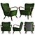 Vintage Dutch Club Chair 3D model small image 1